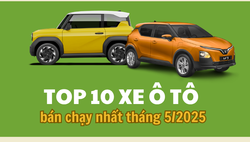 Infographic | Top 10 ô tô bán chạy nhất tháng 5/2025